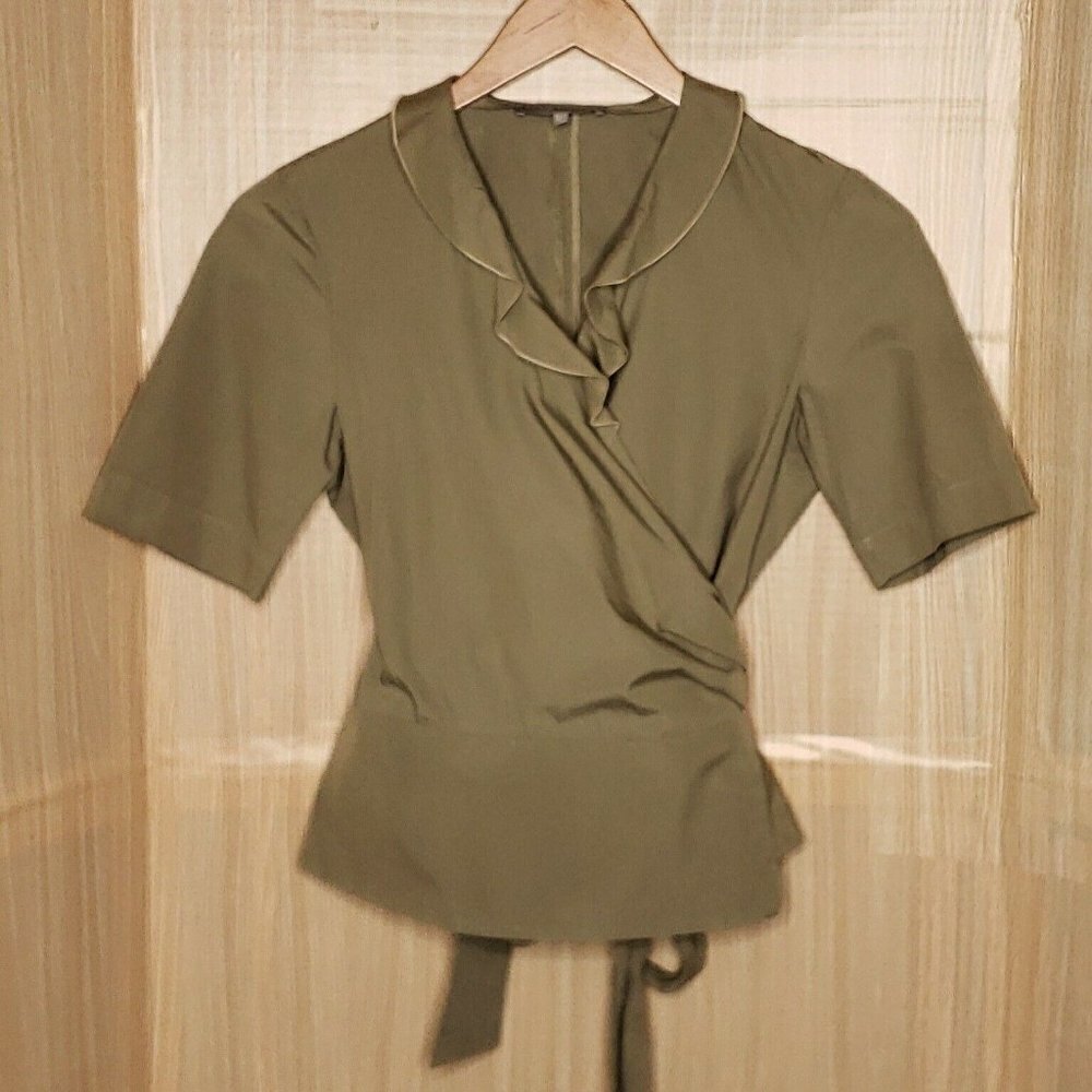 Alain Olive Wrap Blouse